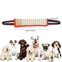 Kangdarpet Jouet de remorqueur pour chien en jute à usage intensif-Bâton d'entraînement aux morsures résistant à la déchirure pour chiens de travail, jouets à mâcher interactifs