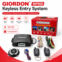Kit de Alarma Antirrobo para Vehículo MP900, 12V, Bloqueo y Desbloqueo de Puertas a Distancia, Arranque y Parada del Motor con Botón, Apertura del Maletero con Dos Controles Remotos
