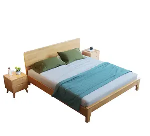 Kainice European Wood Bed Modern Simple Master Guest Single Double Bed Frame Wooden House Bed Kids For Bedroom