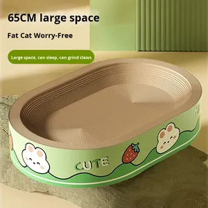 Griffoir pour chat extra-large, durable, résistant aux rayures, sans perte de fibres, en carton ondulé, jouet pour affûter les griffes - Product Image 4