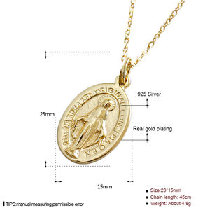 XA142 Kalung Liontin Desain Christian <span class=keywords><strong>Virgin</strong></span> Kristen Agama Perak 925 Lapis Emas 18K Vintage Perhiasan Inspirasi - Product Image 6