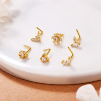 Anneaux de nez en or en gros, forme segmentée, zircon cubique, bijoux de piercing pour le corps unisexe, cadeau tendance