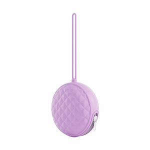 Sac de rangement portable en silicone avec fermeture éclair pour jouets de dentition, corde de suspension, taille mini, violet - Product Image 1