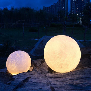 Outdoor <b>Solar</b> Moon <b>Ball</b> Lawn Light Resin IP65 Waterproof Garden Patio Terrace Decor 520mm Simple Modern Style - Product Image 3