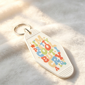 Retro Motel Style Acrylic Keychain Positive Slogan Hotel <b>Key</b> Tag Inspirational Text Bag Pendant <b>Key</b> Ring Accessories Wholesale - Product Image 2