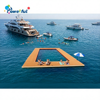 Plateforme flottante gonflable en PVC personnalisée antidérapante avec échelle détachable, idéale pour yacht, radeau de pont pour lac, piscine, océan