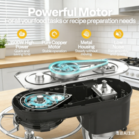 Robot culinaire électrique 1500W, 5L, avec mixeur, hachoir à viande et balance intégrée, boîtier en plastique, pour usage domestique