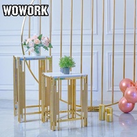Socle de présentation pour gâteau en métal acrylique doré WOWORK Fushun 2026, pour la décoration de fête, de mariage, de table de dessert