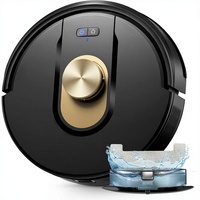 Cleanova W9 Robot Vacuum Mop 3-in-1 8000Pa Navigasi LiDAR 15 Zona Larangan 150 Menit Waktu Kerja Dikendalikan Aplikasi untuk Bulu Hewan Peliharaan Lantai Keras