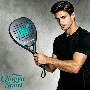 QINGYU SPORT Raquette de <span class=keywords><strong>Padel</strong></span> Professionnelle Simple en Fibre de Carbone 3K avec Noyau EVA Personnalisé Blanc Noir Portable Marque en Stock - Product Image 6