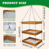 Rak Pengering Bunga dan Herbal BH Space Saving Compact Mesh, Rak Pengering Herbal Kayu 3 Tingkat untuk Herbal, Pasta, dan Bunga