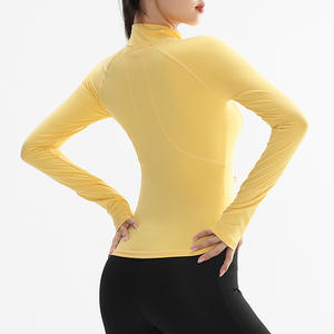 Camiseta Deportiva de Yoga para Mujer, Ligera, Transpirable, sin Costuras en el Cuello, Elástica en Cuatro Direcciones, de Secado Rápido, Talla Grande, Ajustada, para Ejercicio - Product Image 4