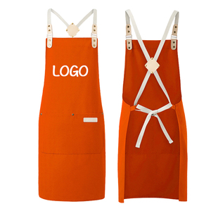 Grembiule pubblicitario stampa Logo personalizzato promozione grembiule da lavoro evento di apertura in tinta unita ristorante Barista grembiule vita - Product Image 4