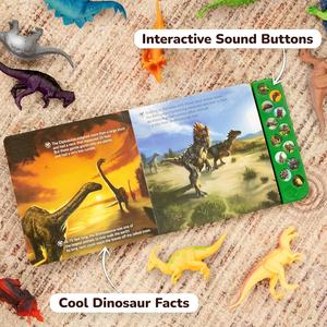 Dinosauro giocattolo Set per bambini libro sonoro con ruggiti realistici e 12 grandi figure Dino Set di gioco educativo per i più piccoli - Product Image 5