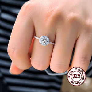 Classic Simple 925 Sterling <strong>Silver</strong> <strong>Big</strong> Round Cut Cubic Zircon Eternity <strong>Ring</strong> Band for Women Bridal Wedding Jewelry Accessories - Product Image 3
