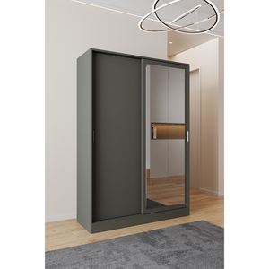 Perchero moderno gris antracita para colocar sobre la puerta con espejo y almacenamiento multifuncional para zapatos - Product Image 5