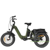 Triciclo eléctrico Oem personalizable con Motor Central de 500W, triciclo de carga con neumáticos gruesos, bicicleta eléctrica de 3 ruedas barata para adultos