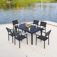Ensemble de tables et chaises modernes en alliage d'aluminium imperméables pour extérieur, jardin, balcon, cour, salon de thé, usage extérieur