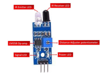 红外避障传感器模块适用于Arduino Diy智能小车机器人反射式光电3PIN
