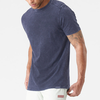 Logo personnalisé Ras Du Cou Lavage À L'acide Mode Workouts Cool T Shirt Pour Hommes