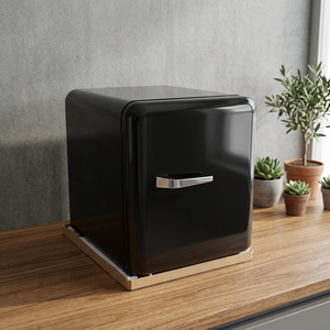 Compact <b>Refrigerator</b> 1 Door Black Plastic Auto-Defrost Countertop Household Electric Compressor Cooling Low Noise - Product Image 1