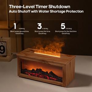New Colorful Flame Mini Fireplace <b>Aroma</b> <b>Diffuser</b> 280ml Waterless Auto-Off Air Humidifier with Timer Remote Control for Home Gift - Product Image 5
