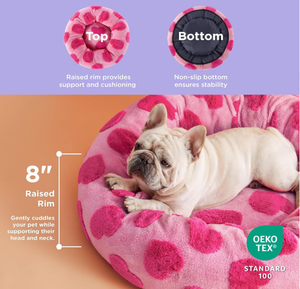 Medium <strong>Dog</strong> <strong>Bed</strong> &amp; Round Cat <strong>Bed</strong> Anti - Anxiety Calming Pet <strong>Bed</strong>, Washable Modern Design with Teddy Fleece &amp; Non - Slip Bottom - Product Image 2