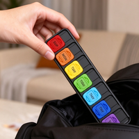 Boîte à pilules étanche avec couvercle coulissant, compartiment 7 jours, idéale pour le voyage et le camping, organisateur de pilules rechargeable en gros