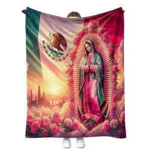 Diseño personalizado América del Norte México <span class=keywords><strong>San</strong></span> <span class=keywords><strong>Judas</strong></span> <span class=keywords><strong>Tadeo</strong></span> y Virgen de Guadalupe Carácter Dios tirar Manta - Product Image 3