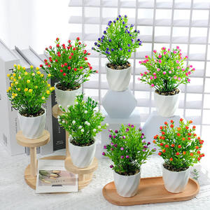 Planta de simulación, bonsái de plástico para interiores, decoración de oficina, maceta verde, adornos de flores falsas de escritorio, pequeña Milán - Product Image 1