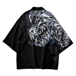 Kimono <span class=keywords><strong>japonais</strong></span> <span class=keywords><strong>traditionnel</strong></span> pour hommes, veste fine décontractée à motif de dragon 3D, cardigan kimono asiatique - Product Image 2