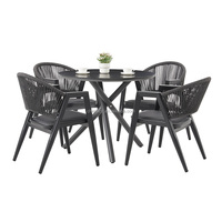 Fauteuil de plage de luxe au design moderne, chaise de restaurant décontractée en aluminium et corde pour villa et hôtel