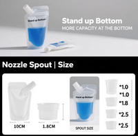 Sac de recharge liquide en plastique alimentaire réutilisable pour bière et boissons, avec bec verseur vertical et impression hélio