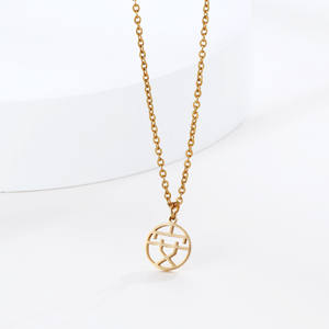 Collana Portafortuna Pace e Gioia in Acciaio Inossidabile con Ciondolo Fu Carattere Portafortuna Cinese Collana della Felicità - Product Image 4