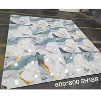 Carrelage en porcelaine effet marbre 60x60, effet pierre naturelle, carrelage mural et de sol de luxe avec impression jet d'encre 3D, carreau commercial