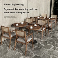 Combinaison table et chaises en bois massif pour café, restaurant occidental, bar, usage commercial