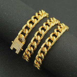 Glossy <b>Cuban</b> <b>Chain</b> Necklace Trendy Man Full Button Head Punk Locomotive Accessories Pendant Tanjing - Product Image 2