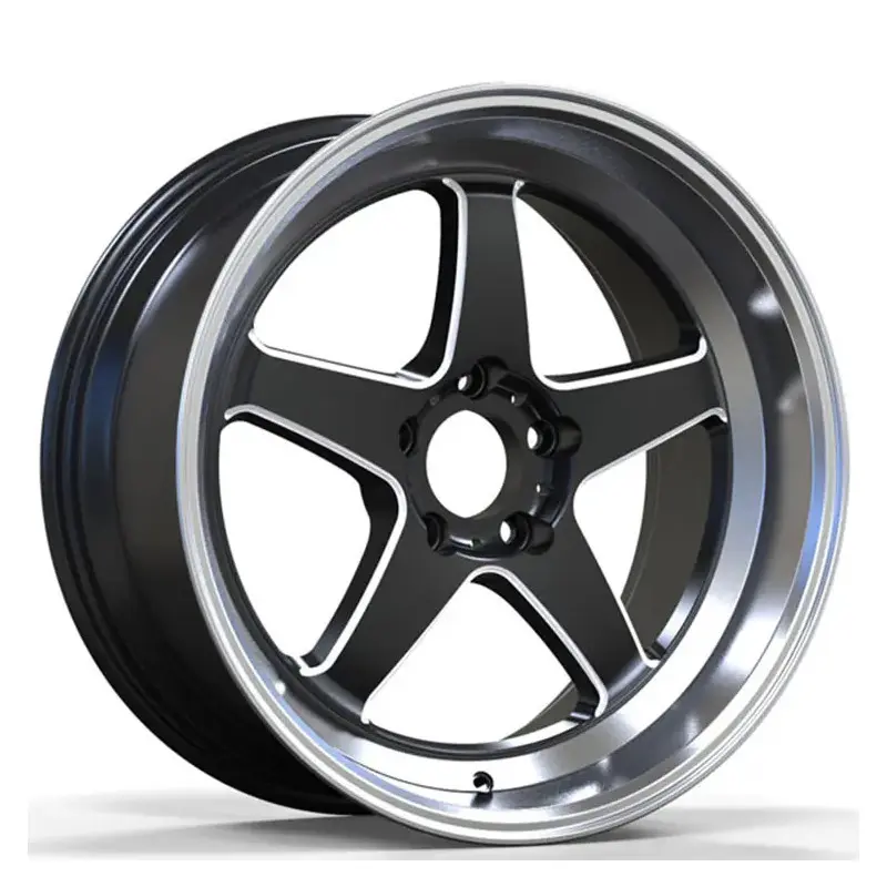 Car Wheels 5X114.3 18 Inch Aluminium Alloy Black Bright Five Spokes 4x4 Wholesale Cast Rims For SUV