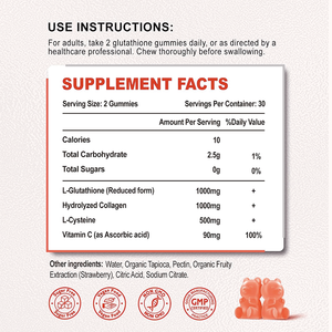Glutathion Aufhellende Hautaufhellungs-Gummis Glutathion-Kollagen-Nahrungsergänzungsmittel Kollagen L-Glutathion-Gummis - Product Image 5