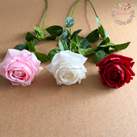 Meistverkaufte Große Realistische Rosen in Weiß und Rot mit Langem Stiel, Künstliche Blumen für Heim- und Hochzeitsdekoration