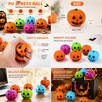 Ballons anti-stress citrouille d'Halloween en PU, jouets moelleux en vrac, cadeaux de fête, stock d'usine, logo personnalisé, couleur, taille, OEM, ODM