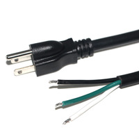 Câble d'alimentation 18AWG à 3 broches NEMA 5-15P avec fils dénudés et étamés, rallonge électrique US