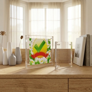Custom Square Clear Acrylic Magnetic Display Blocks 4x4 Lucite Block <strong>Frame</strong> <strong>Perspex</strong> Sandwich <strong>Picture</strong> <strong>Frame</strong> for Decor - Product Image 3