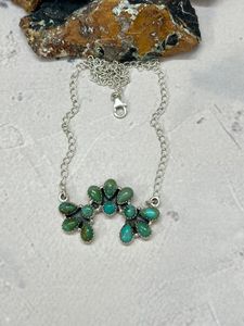 Collier tendance fait main en argent sterling avec turquoise Kingman, style tête de vache, pour femmes - Product Image 5