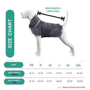 Peignoir gris double couche en microfibre pour chien Super doux et absorbant Fabriqué en Turquie Prêt à expédier - Product Image 2