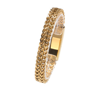 Cool punk 316l stainless steel real gold plated franco chain mens bracelets