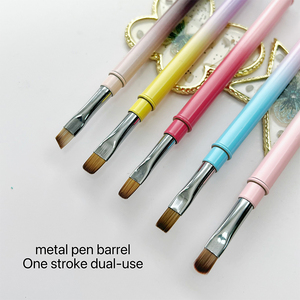 Pinceau à gel UV personnalisé pour ongles, tête ronde, tête plate, stylo liner, stylo à peinture pour ongles, OEM ODM, pinceau professionnel pour manucure et nail art en salon - Product Image 2