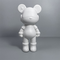 Figurine d'Ours en Vinyle Personnalisable Statue de Graffiti DIY 52 cm Sculpture d'Ours Fluide en Résine pour Artisanat Décorations Thème Anime