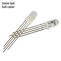 LED RVB adressable pleine couleur 5V F5 WS2811 WS2812 à trou traversant, 5 mm, clignotante, 0,2 W, diode LED DIP