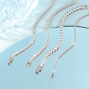 Fashion Weeks lucente <span class=keywords><strong>bracciale</strong></span> Tennis Cubic Zirconia classica donna compleanno <span class=keywords><strong>festa</strong></span> <span class=keywords><strong>della</strong></span> <span class=keywords><strong>mamma</strong></span> regali di nozze 2mm 3mm 4mm CZ braccialetti - Product Image 6